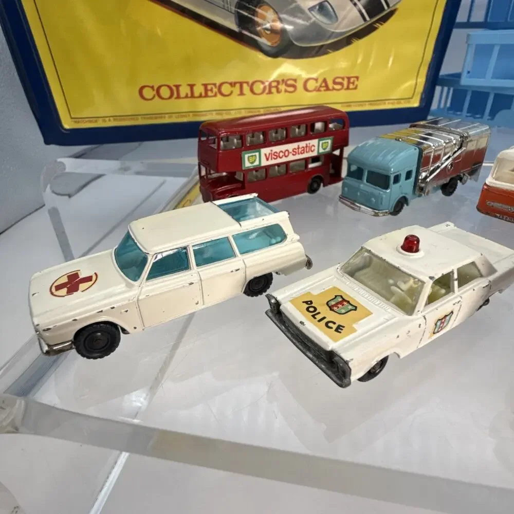 Matchbox Series Collector's Case with Assorted Vehicles 1960s vintage